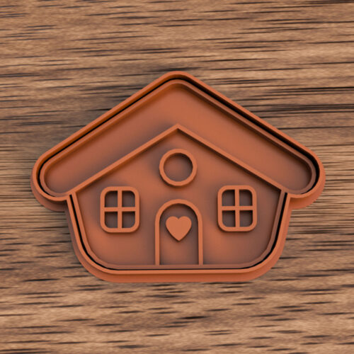 Casita de chocolate 9 cm – Cortante y sello 3D Soraire Design Ceramica Masa Pasteleria