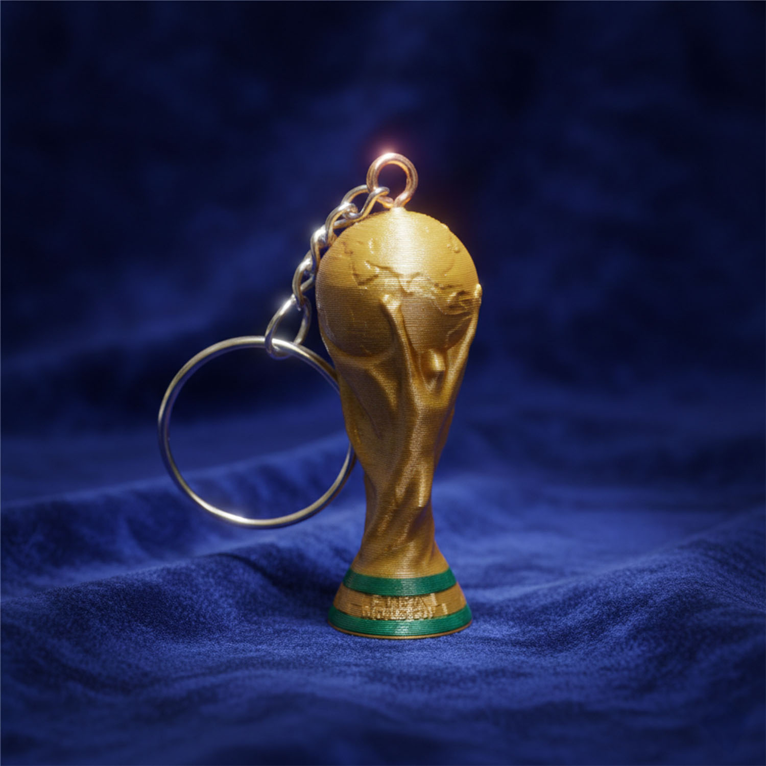 Llavero 3D Copa del Mundo FIFA Argentina Dorado Impresion