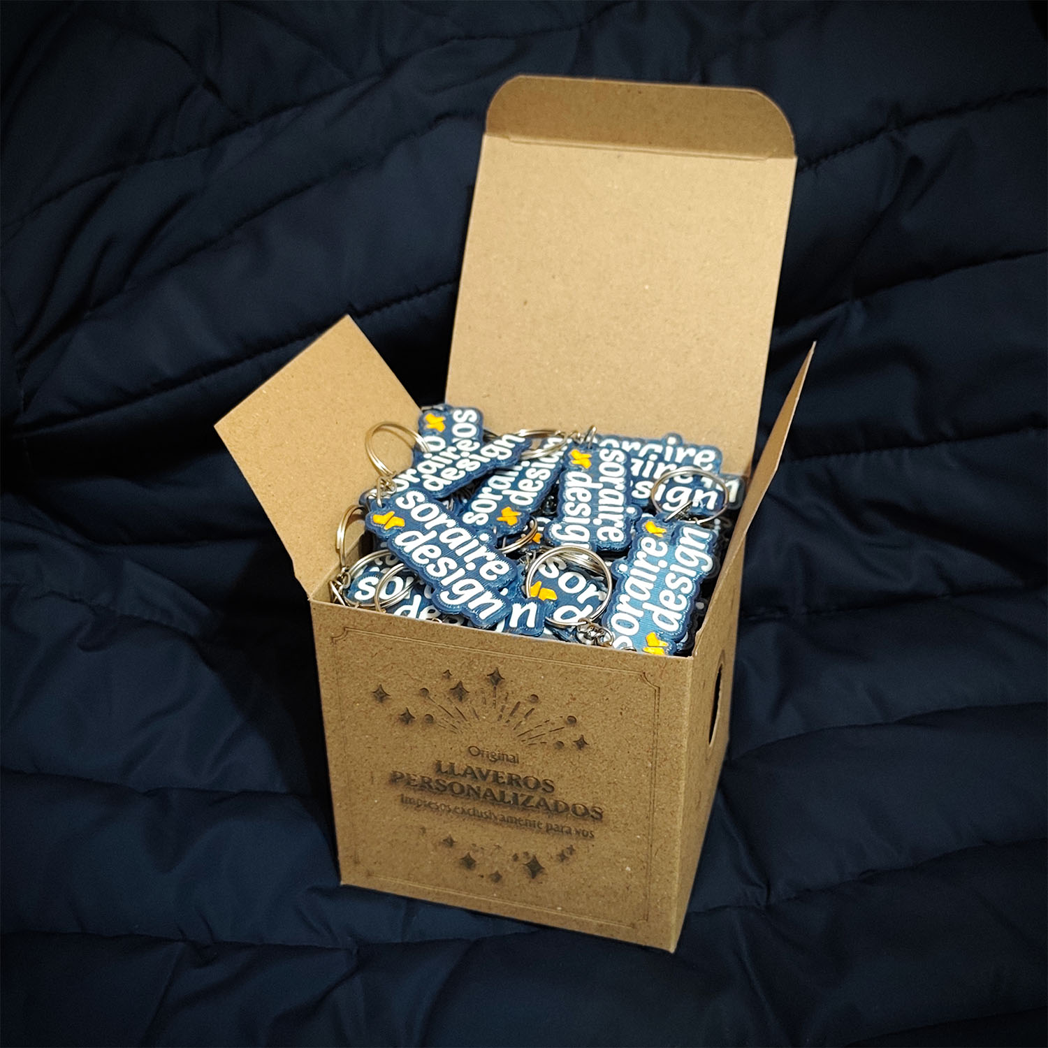 Llavero Impresion 3D Soraire Design personalizado en caja x100