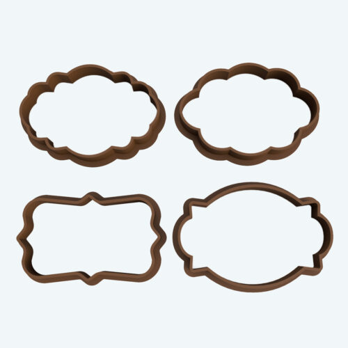 Kit Cortantes Etiquetas Vintage x4 Sellos 3D Chicas