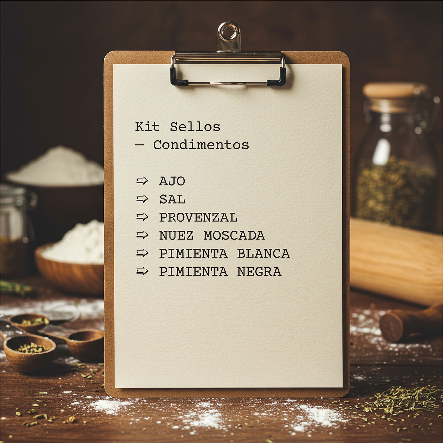 Lista Kit Sellos Condimentos