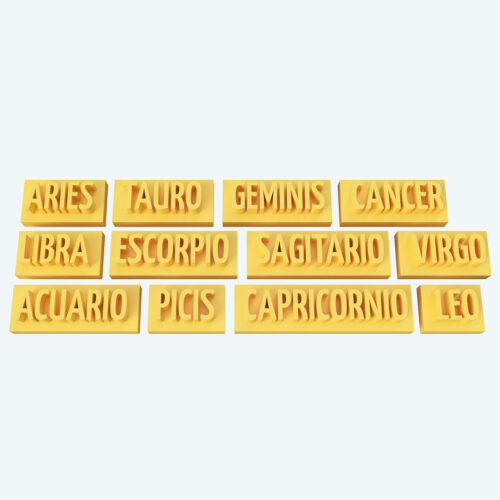 Nombres de Signos del Zodiaco - Kit de Sellos 3D
