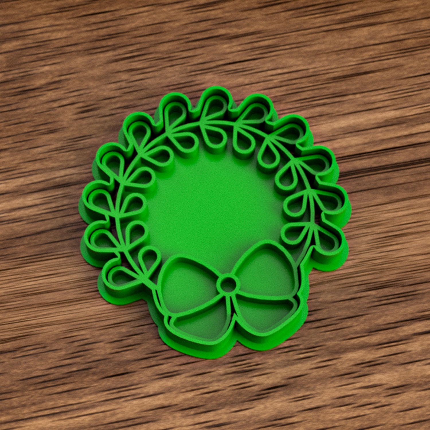 Corona de Navidad 8 cm - Cortante y sello 3D Soraire Design Ceramica Masa Pasteleria