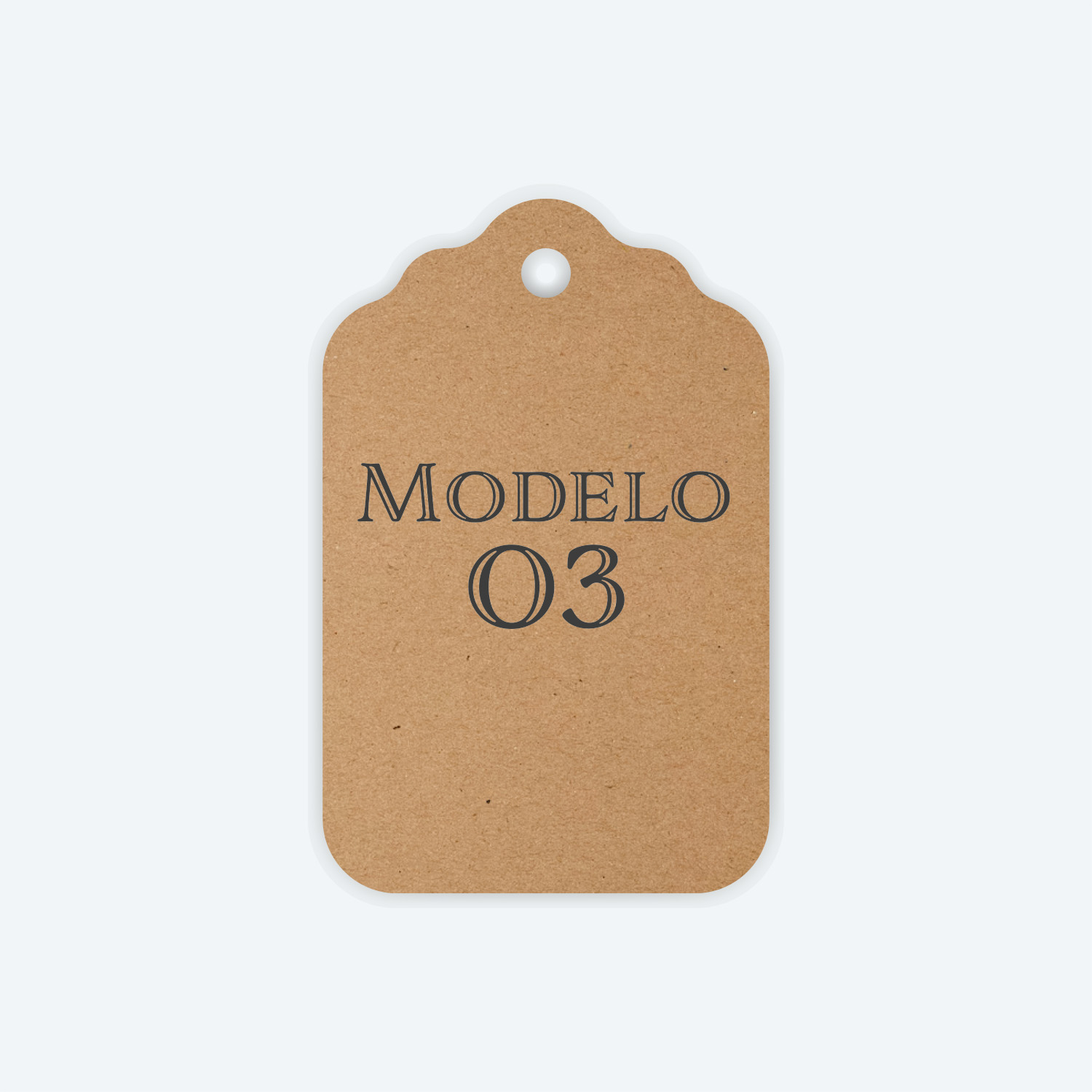 Etiqueta Papel Kraft Corte Laser Soraire Design Price Tag Modelo 03