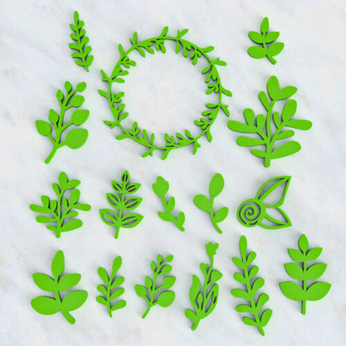 Set Sellos Plantas x16 3D Soraire Design Ceramica Masa Pasteleria