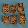 Set gatitos x6 - Cortantes y sellos Soraire Design 3D Ceramica Masa Pasteleria