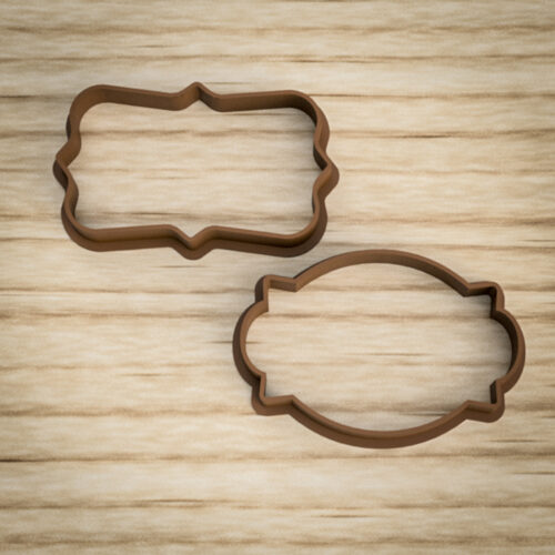 Cortantes Etiquetas Vintage M - Mod. 03 y 04 Cookie Cutter Impresion 3D Impreso Soraire Design Galletita