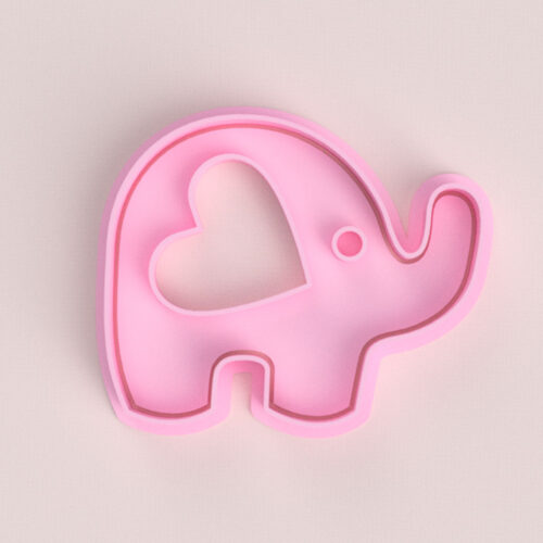Elefante corazón 8 cm - Cortante y sello Cookie Cutter Impresion 3D Impreso Soraire Design Galletita