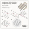 Exhibidor Escalonado Corte y grabado laser personalizado MDF Fibrofacil Plano Instrucciones de armado