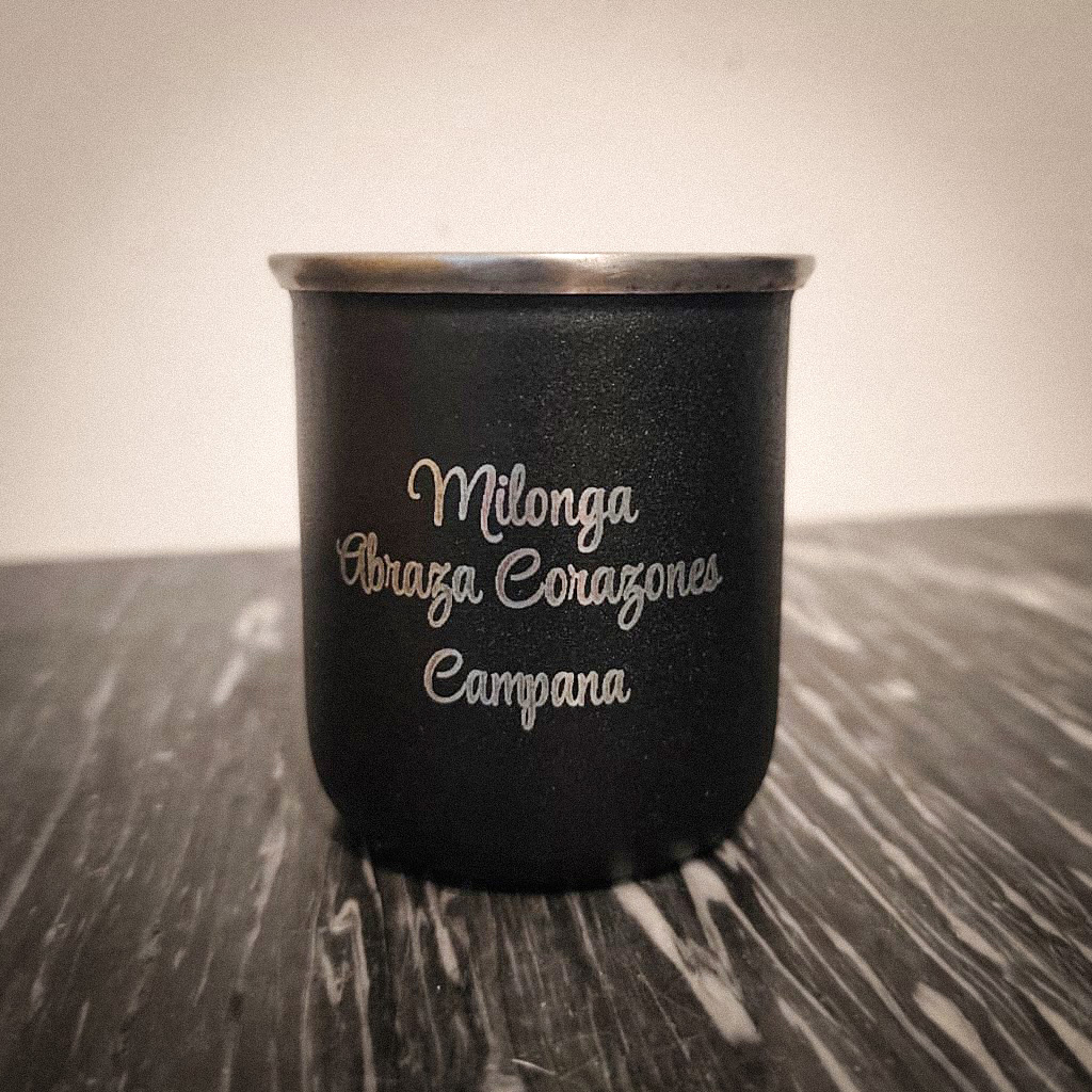 Mate termico grabado negro laser Soraire Design Personalizado Tango Pugliese DArienzo