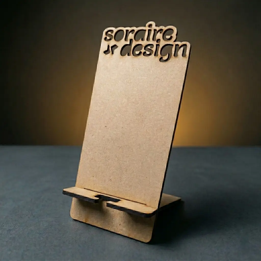 Porta celular MDF Fibrofacil Madera Corte y grabado laser personalizado DIseño Ideas Soraire Design Publicidad (3)