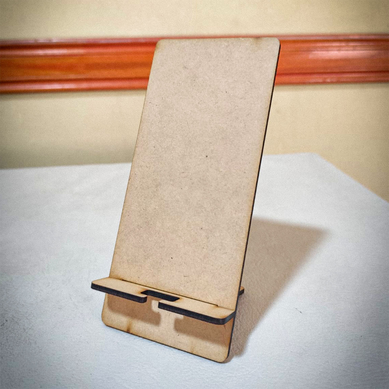 Porta celular MDF Fibrofacil Madera Corte y grabado laser personalizado DIseño Ideas Soraire Design Solido Plano