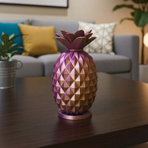 Ananá 15cm – Mod. 03 - Color Fucsia Verde Oro Deco Soraire Design (2)