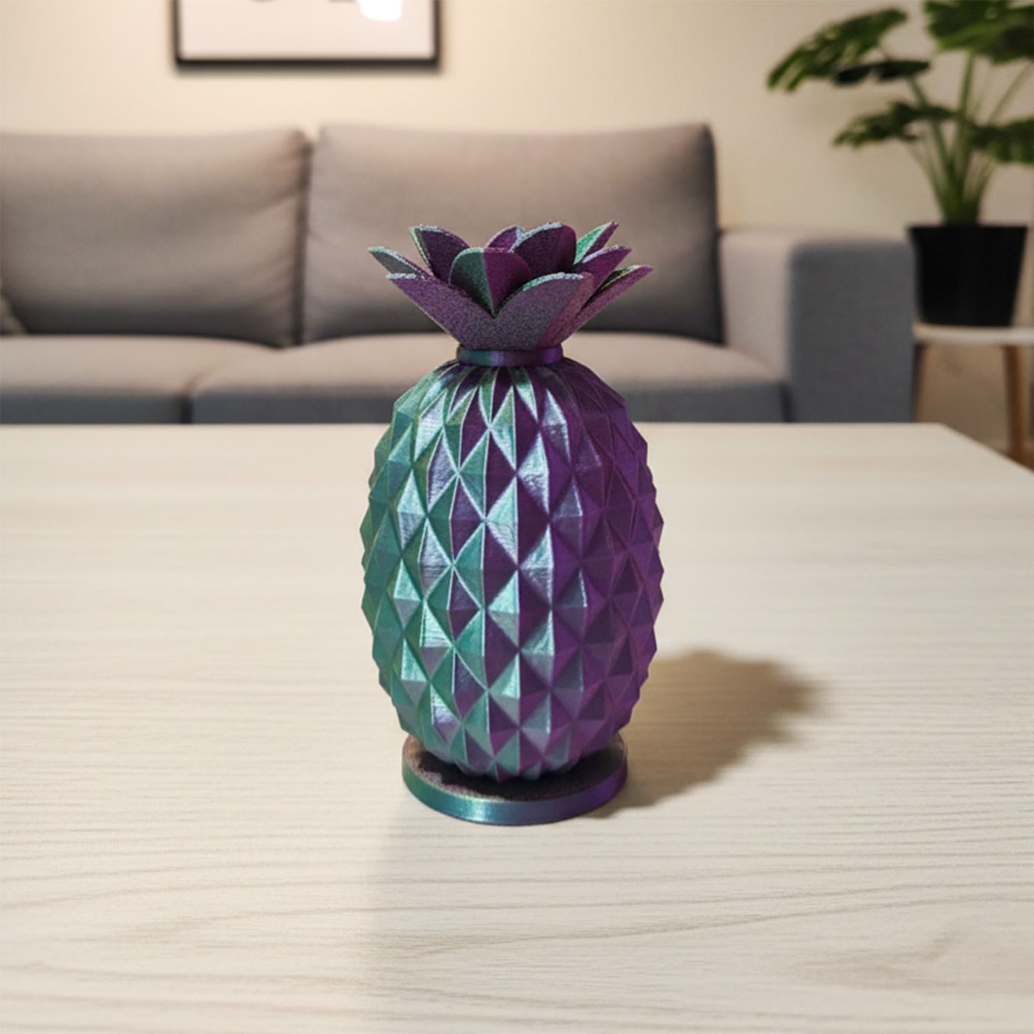 Ananá 15cm – Mod. 03 - Color Violeta Verde Oro Deco Soraire Design
