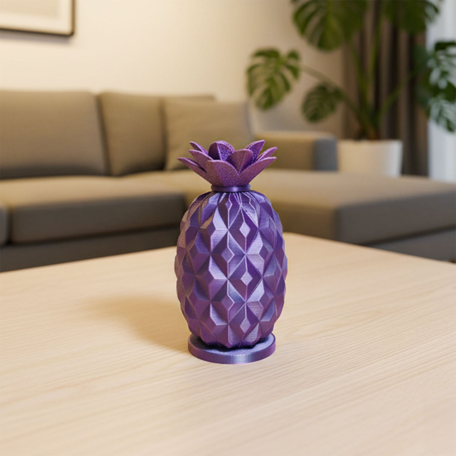 Ananá 15cm – Mod. 06 - Color Violeta Grafito Deco Soraire Design (2)