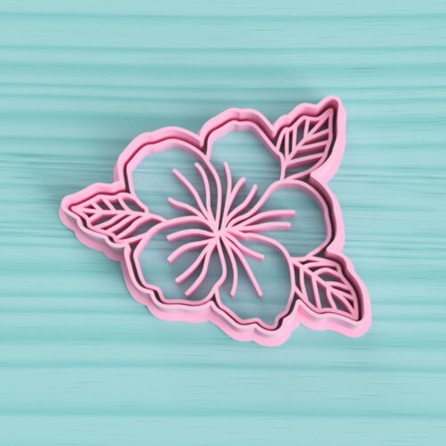 Cortante y sello flor HIBISCUS hibisco detallada personalizada Soraire Design 3D