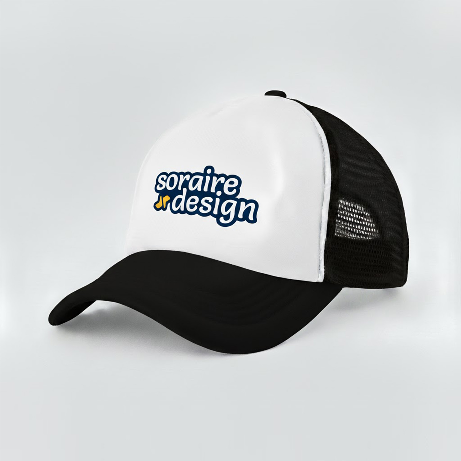 Gorra de Malla Sublimada Negra Personalizada Soraire Design Back LOGO