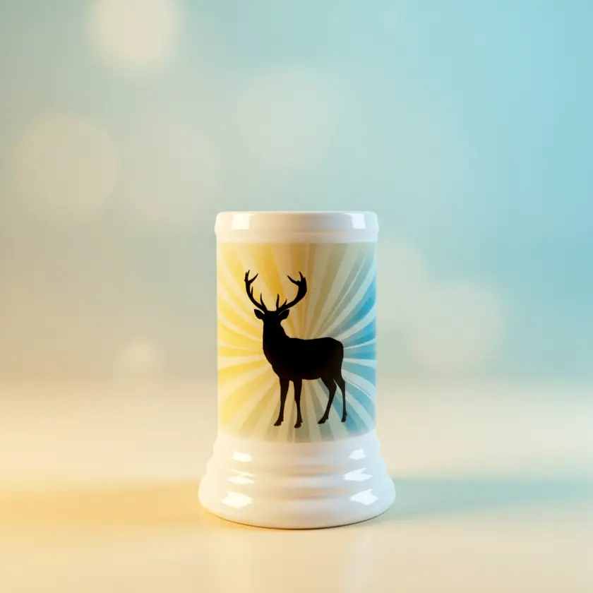 Jarrita Chop de cerámica blanca Sublimada Personalizada Soraire Design Diseño Ciervo