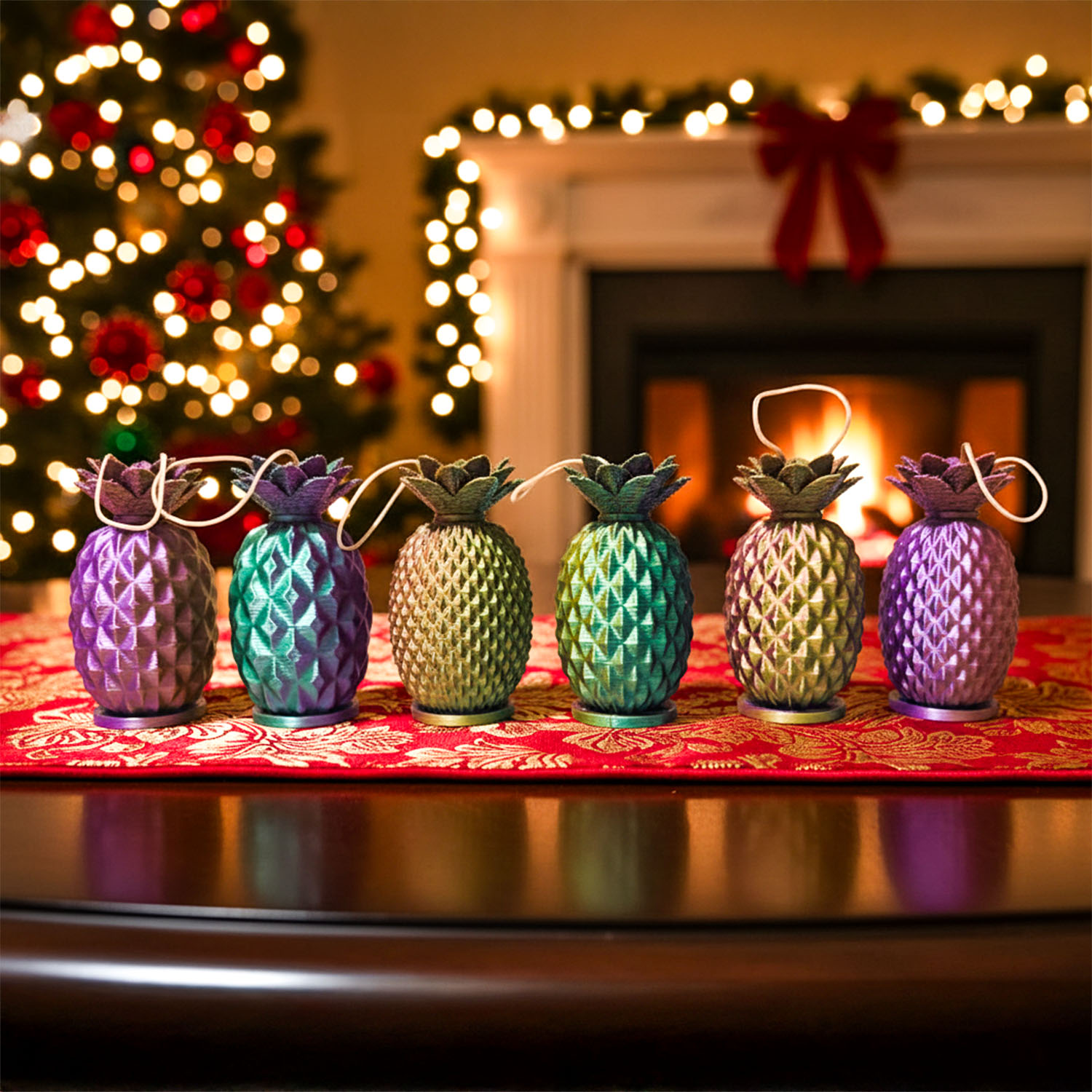 Set Ananás Ornamentos Navideños (x6) - Edición Limitada