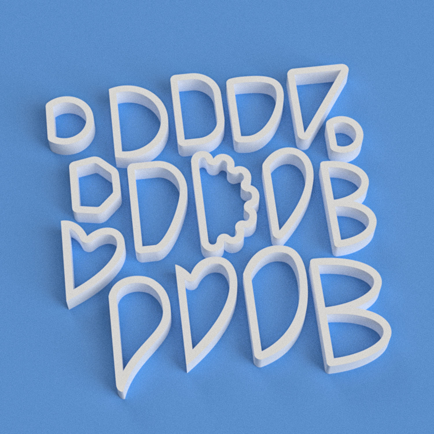 Set x16 moldes asas para cerámica