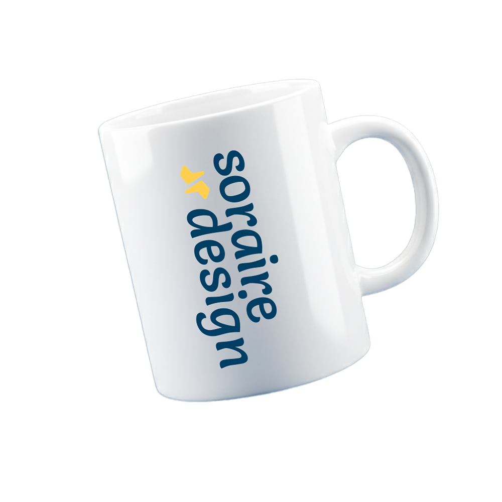 Taza cerámica blanca recta Sublimada Personalizada Soraire Design SIN FONDO