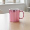 Taza cerámica recta metalizada Fucsia Sublimada Personalizada Soraire Design Back CLEAR