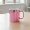 Taza cerámica recta metalizada Fucsia Sublimada Personalizada Soraire Design Back CLEAR