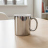 Taza cerámica recta metalizada Plata Sublimada Personalizada Soraire Design Back CLEAR