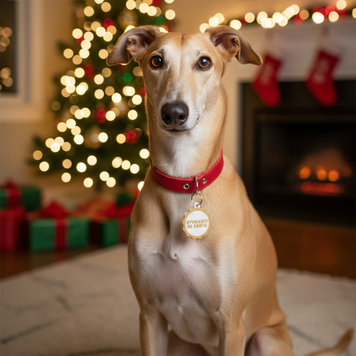 Chapita para Mascotas 3D Impresion Soraire Design Insignia Feston - 4cm Adelante Perro