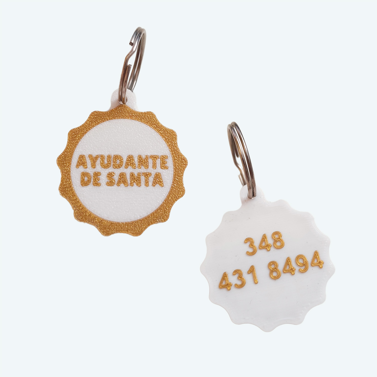 Chapita para Mascotas 3D Impresion Soraire Design Insignia Feston - 4cm Adelante