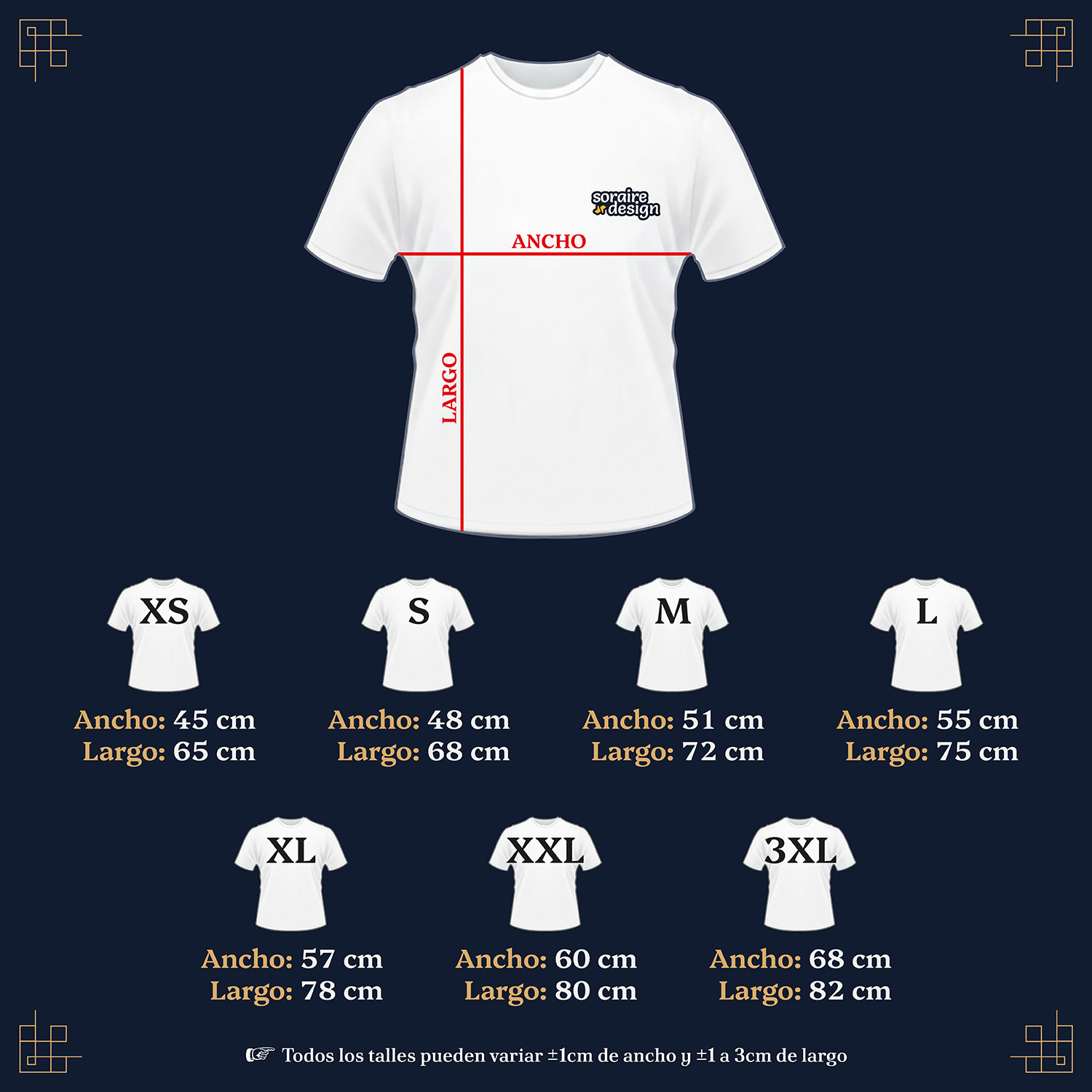 Tabla de Talles - Soraire Design Cuadrado Web