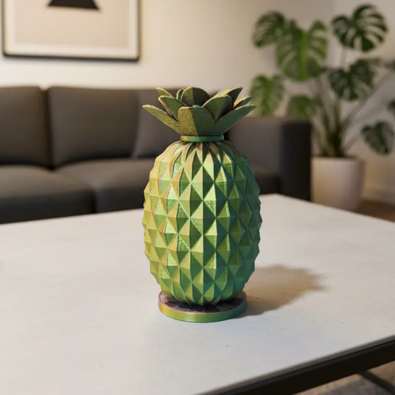 Ananá 15cm – Mod. 03 - Color Fucsia Verde Oro Deco Soraire Design (1)