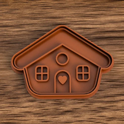 Casita de chocolate 9 cm – Cortante y sello 3D Soraire Design