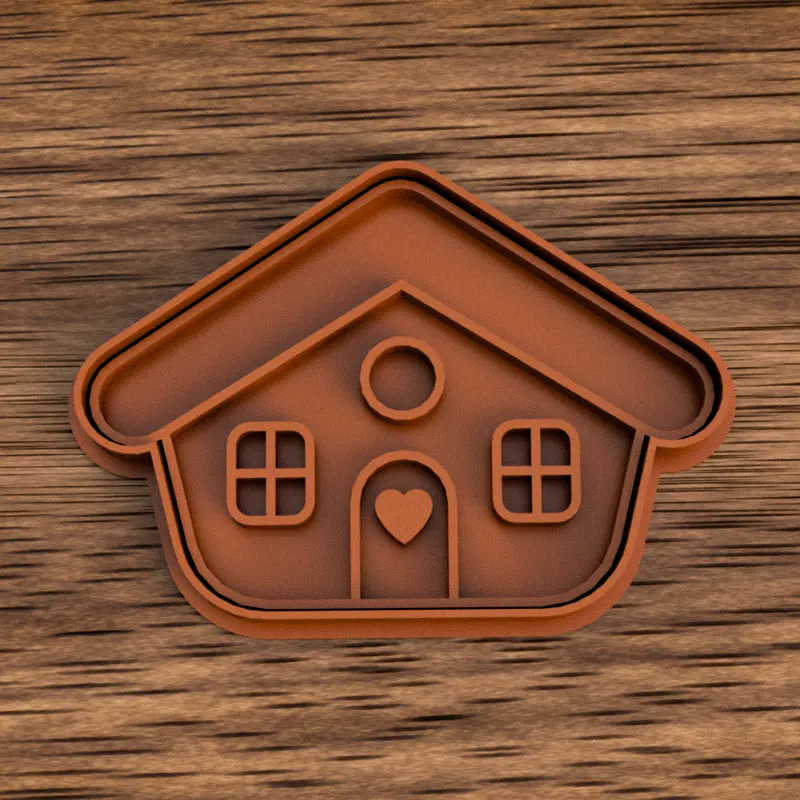 Casita de chocolate 9 cm – Cortante y sello 3D Soraire Design