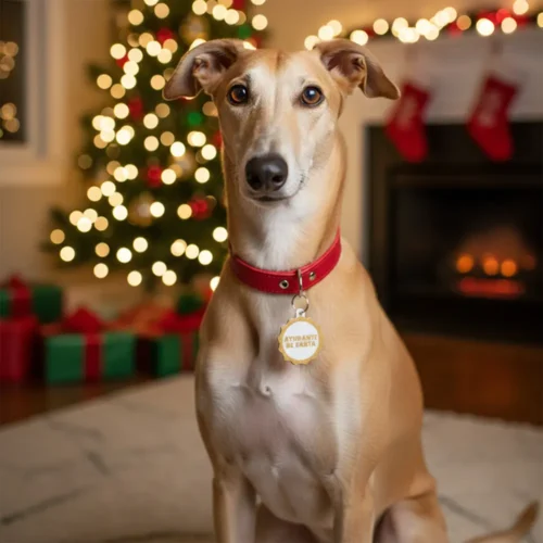 Chapita para Mascotas 3D Impresion Soraire Design Insignia Feston - 4cm Adelante Perro