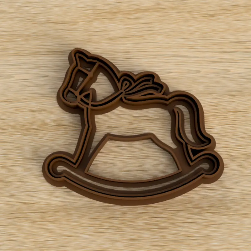 Cortante y sello 3D personalizado Caballito Balancin Navidad Soraire Design (2)