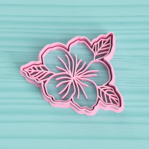 Cortante y sello flor HIBISCUS hibisco detallada personalizada Soraire Design 3D