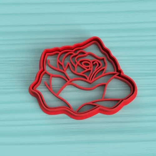 Cortante y sello flor rosa detallada personalizada Soraire Design 3D