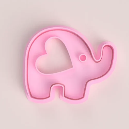 Elefante corazón 8 cm - Cortante y sello