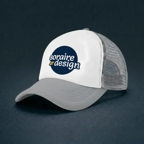 Gorra de Malla Sublimada Gris Claro Personalizada Soraire Design Back LOGO SIN FONDO S (1)