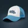 Gorra de Malla Trucker Sublimada Celeste Personalizada Soraire Design LOGO
