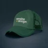 Gorra de Malla Trucker Sublimada Verde Oscuro Pleno Personalizada Soraire Design LOGO