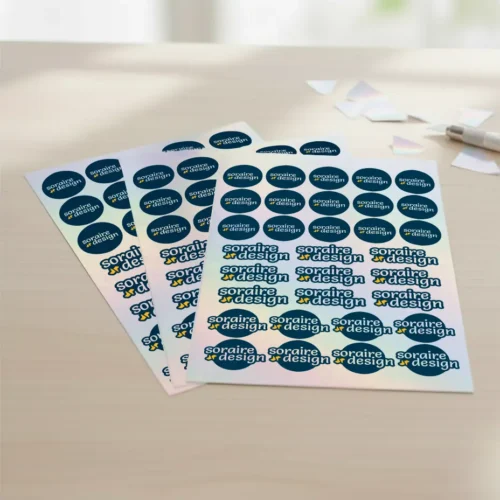 Hoja A4 de stickers de vinilo – fondo tornasolado