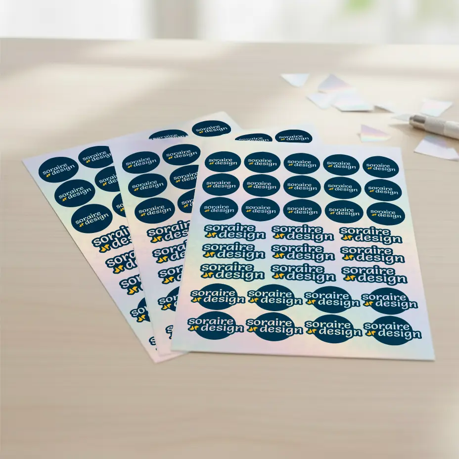 Hoja A4 de stickers de vinilo – fondo tornasolado