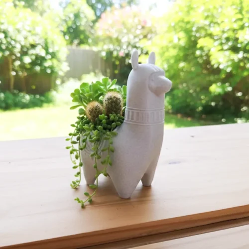 Llama Maceta Contenedor Cactus Suculenta Soraire Design Jardin Marmol Impresion 3D Decoracion Hogar (5)