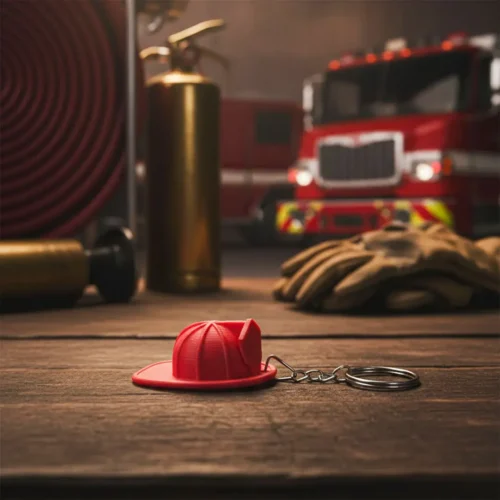Llavero 3D Casco de bomberos Impresion Soraire Design Objeto Voluntarios IG