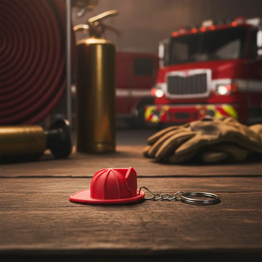 Llavero 3D Casco de bomberos Impresion Soraire Design Objeto Voluntarios IG