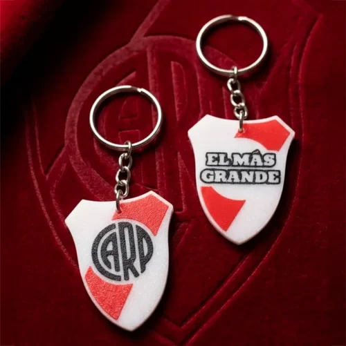 Llavero 3D Impresion Soraire Design Diseño Original River Escudo Logo