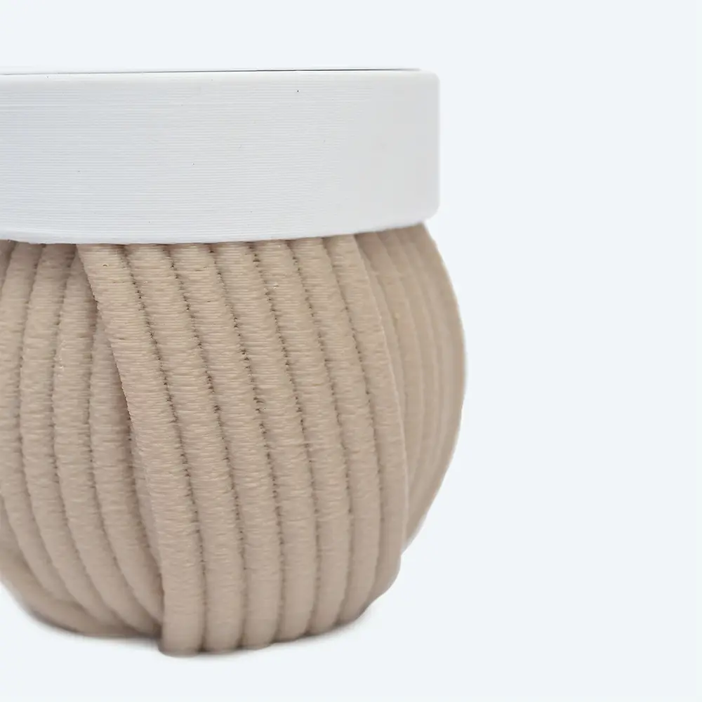 Mate 3D Ovillo de Lana Beige Detalle