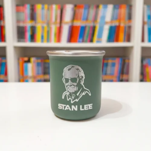 Mate termico grabado laser personalizado verde Soraire Design Stan Lee Comics Marvel.